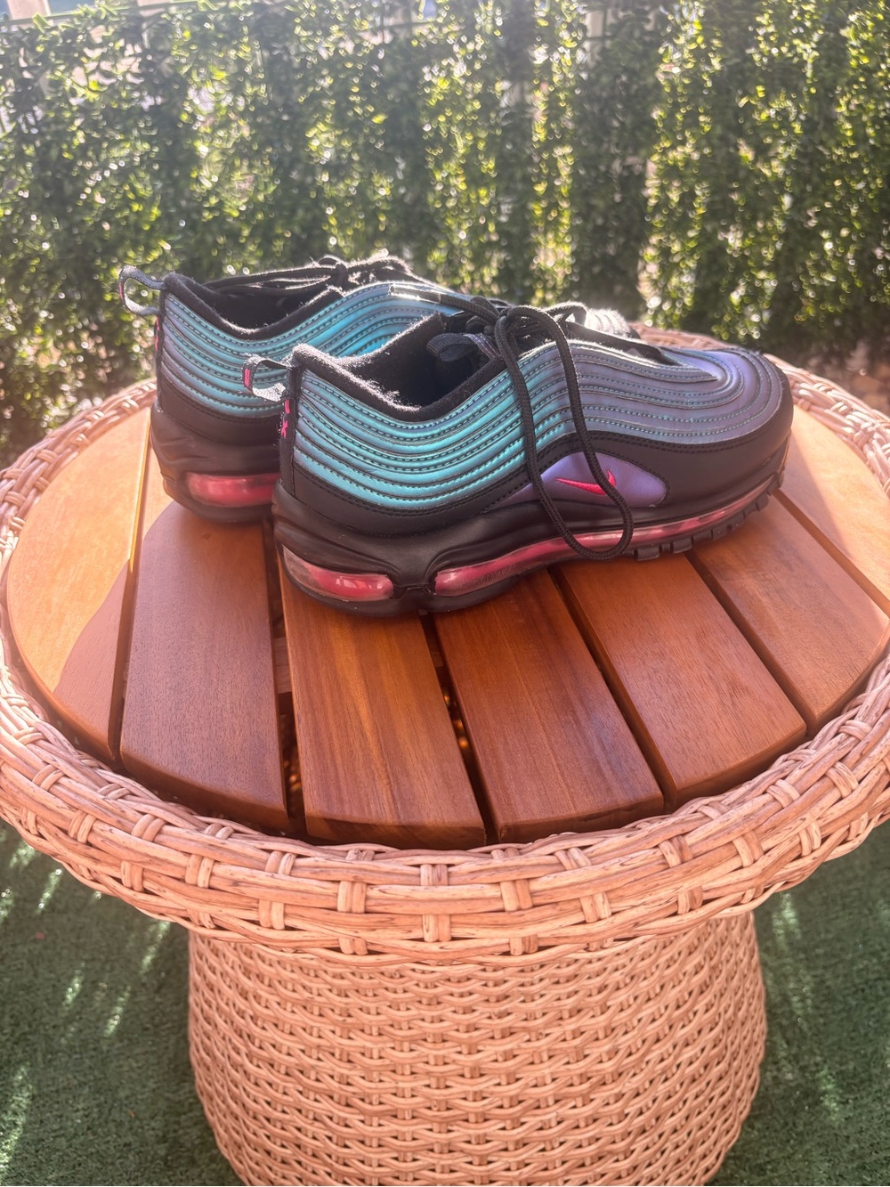 Nike Women's Black Teal Pink Air Max 97-Inspired Running Shoes